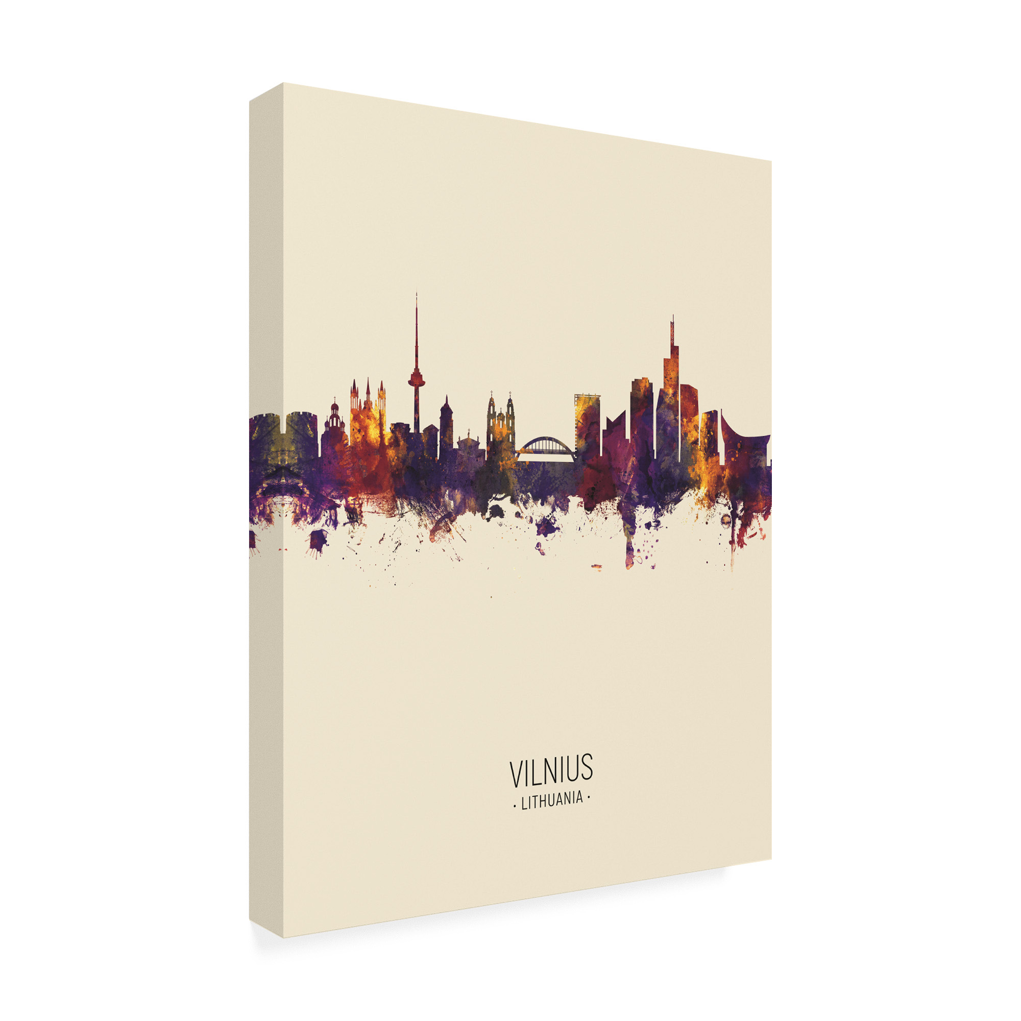 Trademark Fine Art 'Vilnius Lithuania Skyline Portrait III' Canvas Art by Michael Tompsett