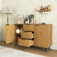 thumbnail image 6 of Storage Cabinet with 3 Drawers,Buffet Sideboard Bar Cabinet with Adjustable Shelf,Wine Cabinet ,Mid Century Cabinet with Door, Accent Cabinet for Living Room, Home Office, Entryway, 6 of 9