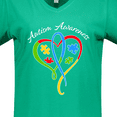 thumbnail image 4 of Inktastic Autism Awareness Heart Ribbon and Puzzle Pieces Women's V-Neck T-Shirt, 4 of 5