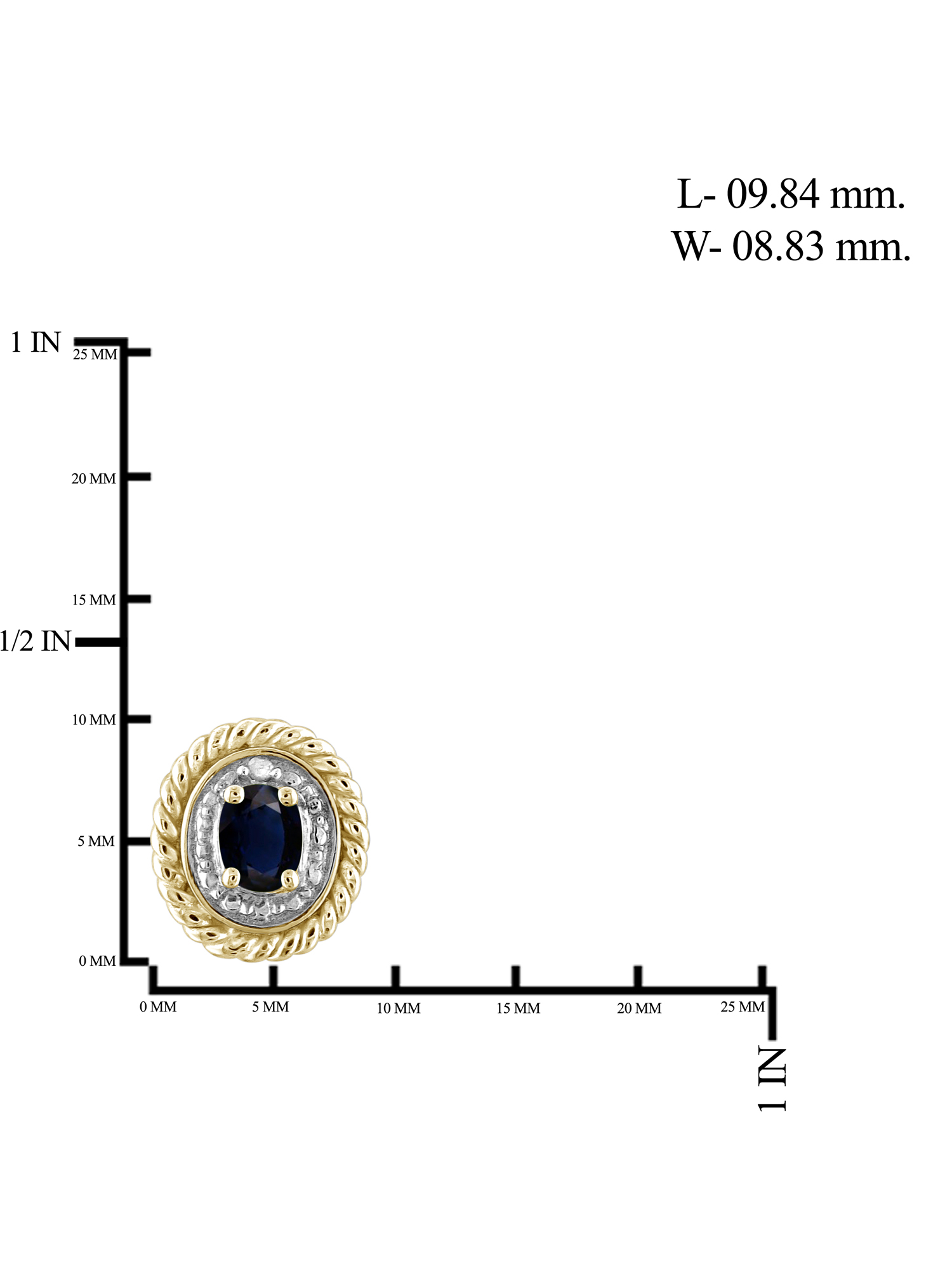 JewelersClub 0.46 Carat T.G.W. Sapphire and Accent White Diamond 14K Gold Over Silver Earring