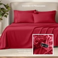 thumbnail image 5 of Bare Home Luxury Bed Sheet Set - Premium 1800 Collection - 6 Piece - Queen, Red, 5 of 9
