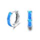 thumbnail image 1 of Aros con bisagras de ópalo, pequeños aros hipoalergénicos chapados en oro para mujeres, niñas y hombres --- Azul, 1 of 4