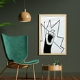 thumbnail image 2 of Humor Wall Art with Frame, Happy Stick Meme Troll Face Cheerful Expression Digital Modern Design, Printed Fabric Poster for Bathroom Living Room, 23" x 35", Black and White, by Ambesonne, 2 of 2