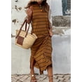 thumbnail image 6 of Eytino Dress for Women Sleeveless Holiday Dresses Round Neck Striped Maxi Sundresses Summer Loose Racerback Side Slit Long Dress Maxi Dress Brown S-2XL, 6 of 7