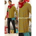 thumbnail image 5 of Unique Bargains Men's Striped T-Shirt Crew Neck Long Sleeves Pullover Tee Tops XL Yellow Black, 5 of 6