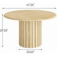 thumbnail image 6 of 47" Round Dining Table for 4 – Natural Wood Dining Room Table with Fluted Pedestal Base, Modern Circle Kitchen & Dinner Table for Small Spaces, Living Room – (Table Only), 6 of 8
