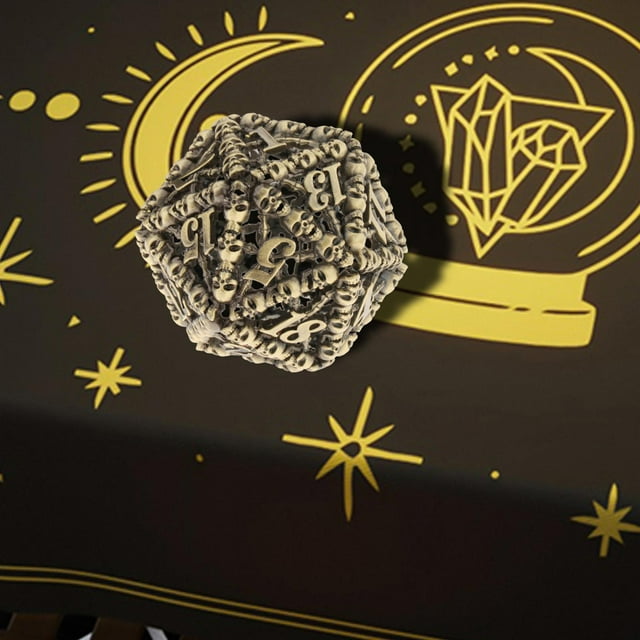de dados DND hueco - grande con poliédricos D20 - Steampunk, material ligero - de roles 3D PRG Bronce Hugo Dados huecos