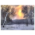 thumbnail image 2 of Winter Landscape with Yellow Sun - Landscape Canvas Art Print, 2 of 3