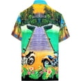 thumbnail image 2 of HAPPY BAY Men's Hawaiian Shirts Short Sleeve Button Down Shirt Mens Summer Shirts Casual Beach Vacation Hawaii Shirts for Men Funny S Bike, Autumn Green, 2 of 5