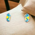 thumbnail image 3 of 925 Sterling Silver Seahorse Ear Studs Tiny Ocean animal Earrings Enamel Cartilage Ear Studs Girls Earrings Minimalist Handmade Gift, 3 of 5