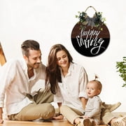 Eveokoki 12 Happy Family Sign Farmhouse Door Signs for Wreaths Porch,Outdoor Signs For Porch, Wreaths For Front Porch Door Home Office Wall Decorationsin