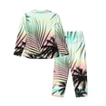 thumbnail image 2 of Uemuo Tropical Summer Palm Pattern Womens Pajama Sets,PJ Set for Women,Pajamas for Women Logo,Long Sleeve Pajama Set for Women,Soft Long Sleeve Top With Pants-Large, 2 of 9