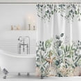 thumbnail image 2 of Sage Green Ocean Shower Curtain Set - Small 36" x 72" Washable Bathtub Curtain with 12 Hooks, Coastal Eucalyptus Starfish Shell Waterproof Fabric Stall Shower Curtains for Bathroom/Bathtub Décor, 2 of 6