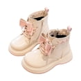 thumbnail image 5 of CAICJ98 Toddler Combat Boots Leather Lace Up Riding Boots Side Zipper Booties Punk Goth Lug Sole Ankle Boots for Girls (Toddler/Little Kid/Big Kid),3.5, 5 of 5