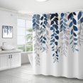 thumbnail image 4 of Blue Eucalyptus Shower Curtain for Bathroom, Floral Watercolor Leaves Shower Curtain With 12 Hooks, Waterproof Botanical Nature Fabric Bath Shower Curtain, 72 Inch x 72 Inch, 4 of 4