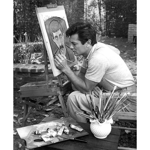 Tony Curtis At Work On One Of His Paintings History (24 x 36)