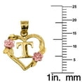 thumbnail image 2 of Precious Stars 14K Two-Tone Gold Flower and Heart-shaped Initial 'T' Pendant with 20" Chain Necklace, 2 of 5