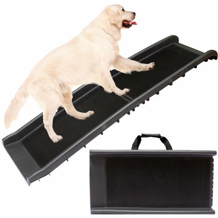 UPC: 0840042303604 | Downtown Pet Supply – Foldable Dog Ramp for Car – Safe & Portable Pet Ramp for Large Dogs with Rubber Traction Mat & Rubber Feet – SUV  Truck  Van & Car Accessories – 62in x 16in x 2.5in