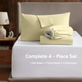 thumbnail image 4 of Clara Clark Split King Sheets For Adjustable Bed, Deep Pocket 5 Piece, Hotel Luxury Ultra Soft Microfiber Bed Sheets Set, Vanilla Yellow, 4 of 8
