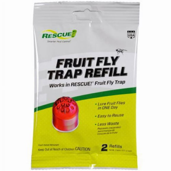 Rescue FFTA-DB12 2-Count Refill Pack of .51 oz 30 Day Supply Fruit Fly Trap Bait / Attractant - Quantity of 18