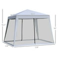 thumbnail image 4 of 10'x10' Outdoor Party Tent Canopy with Mesh Sidewalls, Patio Gazebo Sun Shade Screen Shelter, gray, 4 of 10