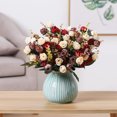 thumbnail image 4 of Moyic 2 piezas elegante arreglo floral artificial flores artificiales realistas y de bajo mantenimiento Flores artificiales Blanco rojo 30 centimetros, 4 of 6