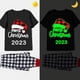 thumbnail image 1 of Pijama navideño a juego para toda la familia, conjunto de ropa de dormir con gorro navideño brillante, color negro, 2023, 1 of 4
