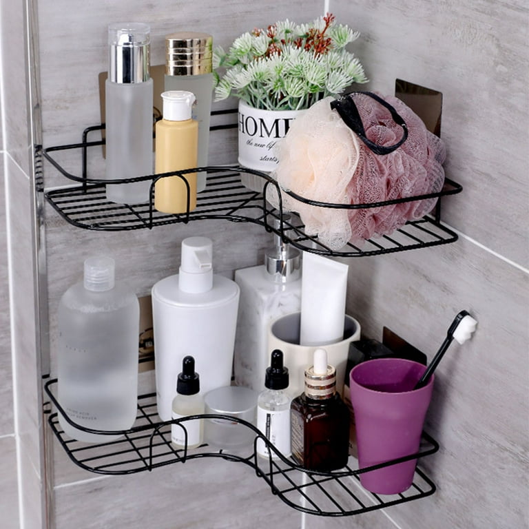 1pc No-drilling Bathroom Shelf, Wall-mounted Storage Rack For Bathroom,  Towel, Cosmetics, Home Organizer