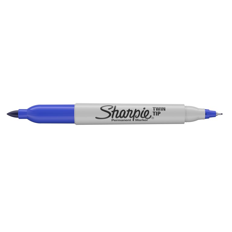 Sharpie Twin-Tip Marker - Fine, Ultra Fine Marker Point Type - Blue Ink - 1  Each