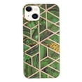 thumbnail image 4 of For Apple iPhone 13 (6.1") Stylish Geometric Marble Design Pattern Soft Silicone Rubber Hybrid Shockproof Lightweight Slim Phone Case For iPhone 13,Green Marble, 4 of 5