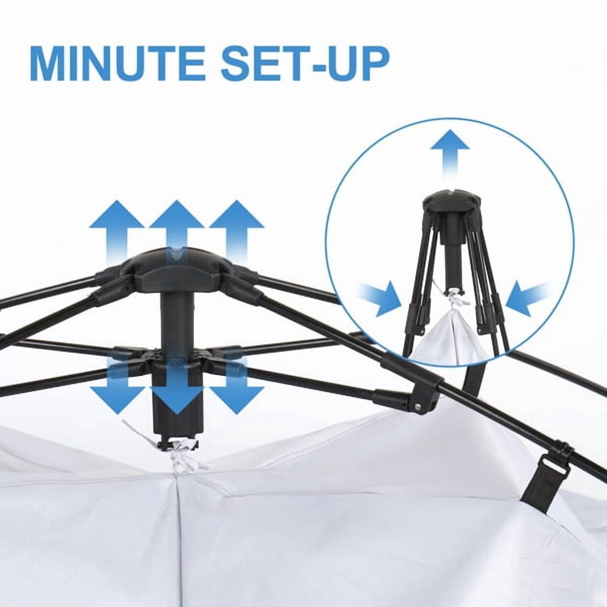 Alvantor Instant Pop up Privacy Shower Tent with Zipper Door, 90.16 x 48.03 in, Blue/White
