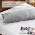 thumbnail image 4 of Bare Home Bamboo Body Pillowcase - Made from Rayon Fibers -  Soft, Cooling & Breathable - Light Grey, 4 of 9