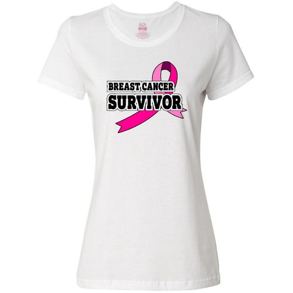 Inktastic Breast Cancer Survivor with Pink Ribbon Women's T-Shirt