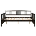 thumbnail image 6 of UHOMEPRO Full Size Solid Wood Daybed, Modern Daybed Frame with Three-Side Rail and Storage, Multifunctional Sofa Bed Frame with Wood Slats for Living Room and Bedroom, Espresso, 6 of 11