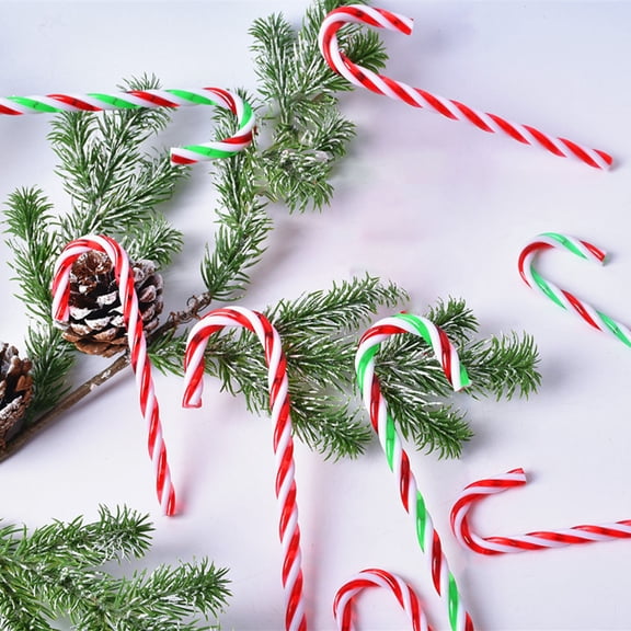 12Pcs/Set Christmas Acrylic Candy Canes for Tree Rustic Christmas Decor Candy Cane Christmas Decorations Wooden Candy Ornaments Candy Decorative Hanging Ornaments for Party