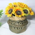 thumbnail image 2 of PENGXIANG Foldable Handmade Wicker Grass Weaving Basket Flower Storage Basket w/ Handle, 2 of 10