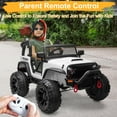thumbnail image 3 of JOYMOR 2 Seat Ride on Car with Remote Control, 12V Electric Vehicle with Spring Suspension, Music, LED Lights,White, 3 of 8
