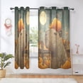 thumbnail image 6 of 2 Panels Set Blackout Curtains Thermal Insulated Sun Protection Room Darkening Drapes for Bedroom Capybara with A Pumpkin, 6 of 7
