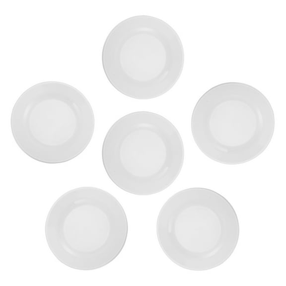 CATIEBYE Set of 6 White Ceramic Appetizer Plates, Compact Design for Easy Storage, Ideal for Parties, Snacks, and Entertaining
