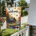 thumbnail image 5 of Spring Garden Flag welcome for Outside Autumn Cottage On Lake With Couple In Canoe12×18 In Double Yard Flag Outdoor Farmhouse Decoration Home Festival, 5 of 6