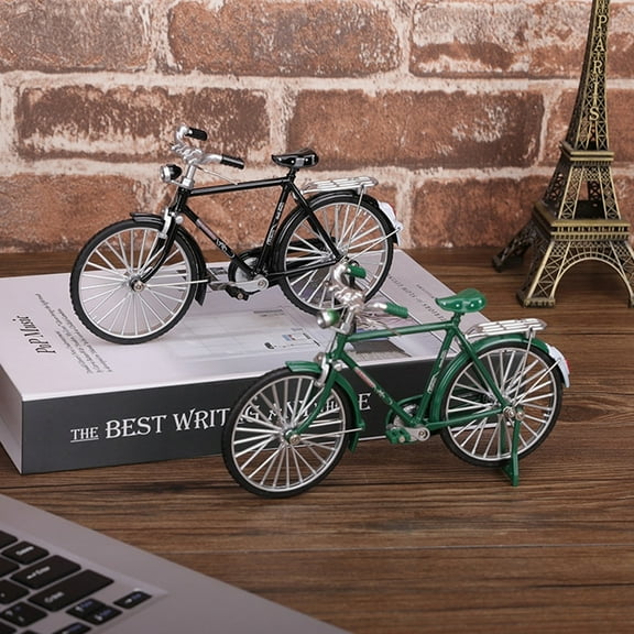 Clearance!!Alloy Bicycle Model Vintage Ornament Retro Furnishings Simulated Bike Figurine for Home Decor Shelf Tabletop Bar Store Christmas