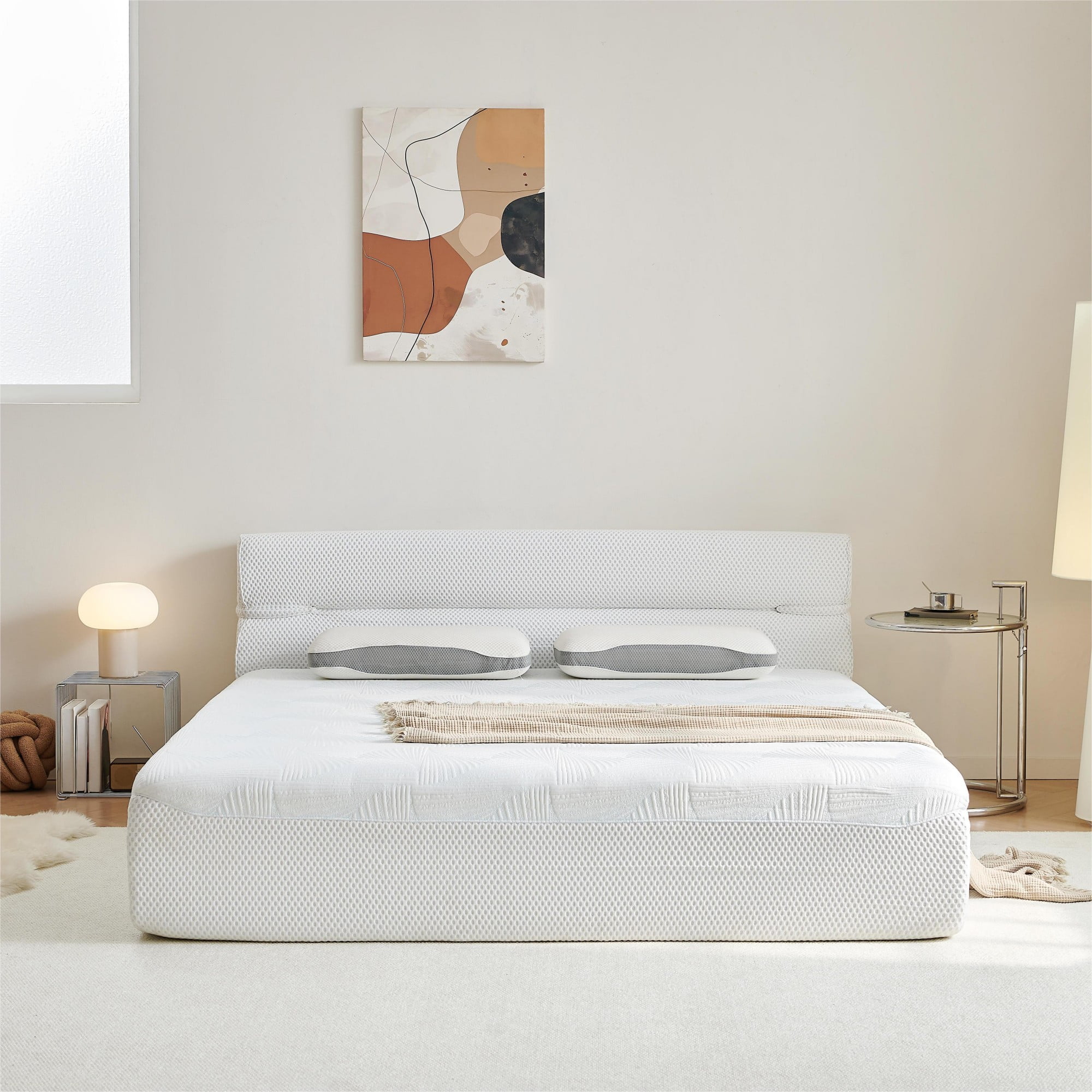 Leumius King Mattress & Bed Frame,15 Inch Full Size Mattresses with Cool Fabric,No Assembly Required for Living Room Apartment Bedroom