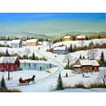 thumbnail image 2 of Mark, Sharon 14x12 White Modern Wood Framed Museum Art Print Titled - Little Country Village, 2 of 4