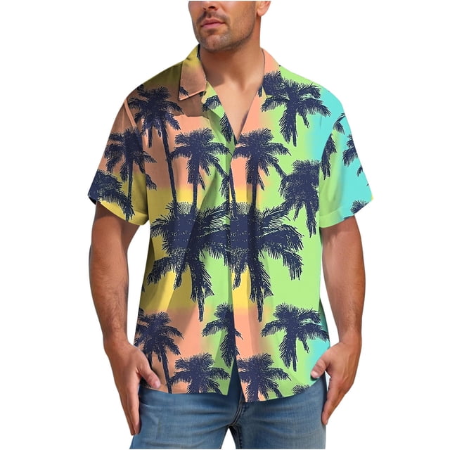 Chemises à Manches Courtes pour Hommes Chemises à Manches Courtes pour Hommes Chemise à Manches Courtes Imprimée Hawaïenne Chemise Décontractée à Col Rabattu Chemise à Manches Courtes Chemise Hawaïenne pour Hommes