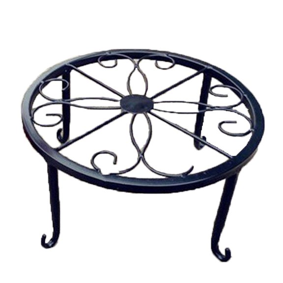 Yesbay Plant Stand Floor Flower Pot Rack Round Iron Home Garden Indoor Balcony Decor,Black