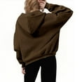 thumbnail image 5 of Chiccall Hoodies for Women Zip Up Long Sleeve Jacket Oversized Fall Winter Sweatshirts Tops with Pocket Brown M, 5 of 7