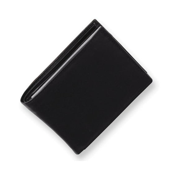 Men's Black Leather Bi-fold Wallet