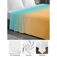 thumbnail image 5 of TwinSize Flat Sheet Only, Teal Orange Ombre Soft Brushed Microfiber Bed Sheets, Modern Geometric Striped Abstract Art Hotel Quality Breathable Bedding Top Sheet, Easy Care, 66"x96", 5 of 9