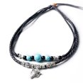 thumbnail image 1 of Collar tribal en capas Timcorr Bohemia falso turquesa trenzado colgante, 1 of 8