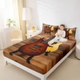 thumbnail image 4 of Feelyou Wooden Guitar Kid Queen Sheet Sets, Modern Music Style Bed Set, 4-Piece, 4 of 7